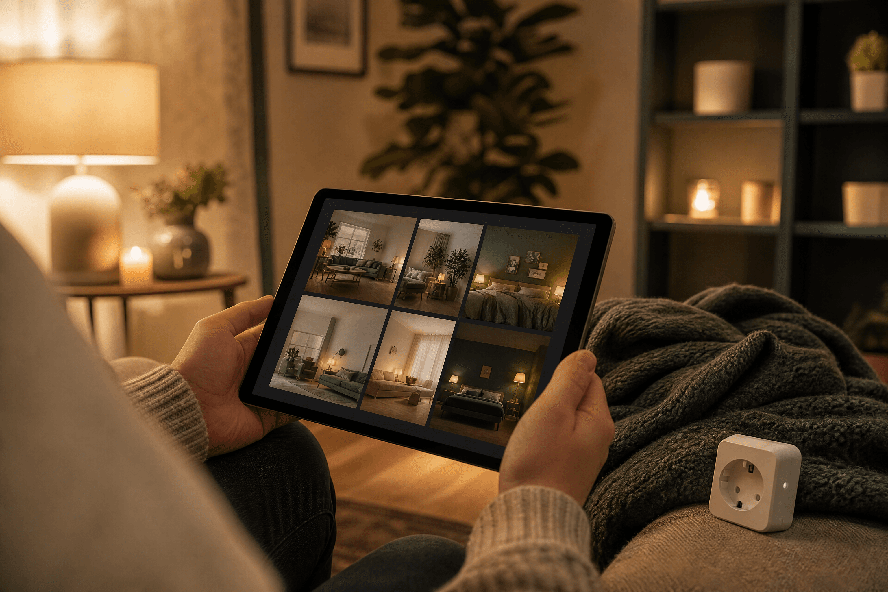 Choosing a room in the Saver Finder from a warm living room