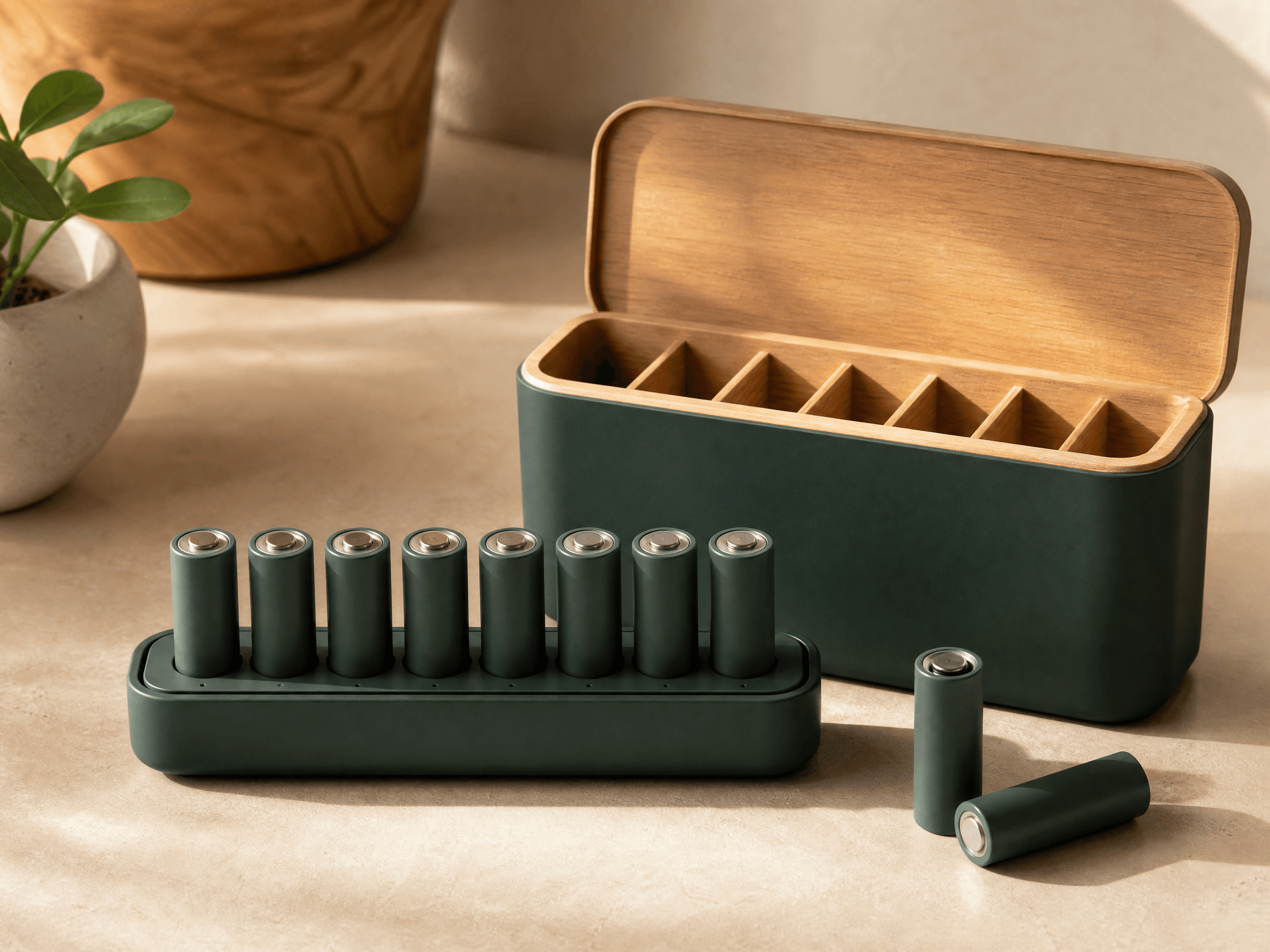 Rechargeable Power Pack — 8 x rechargeable batteries, Charging dock, Storage case