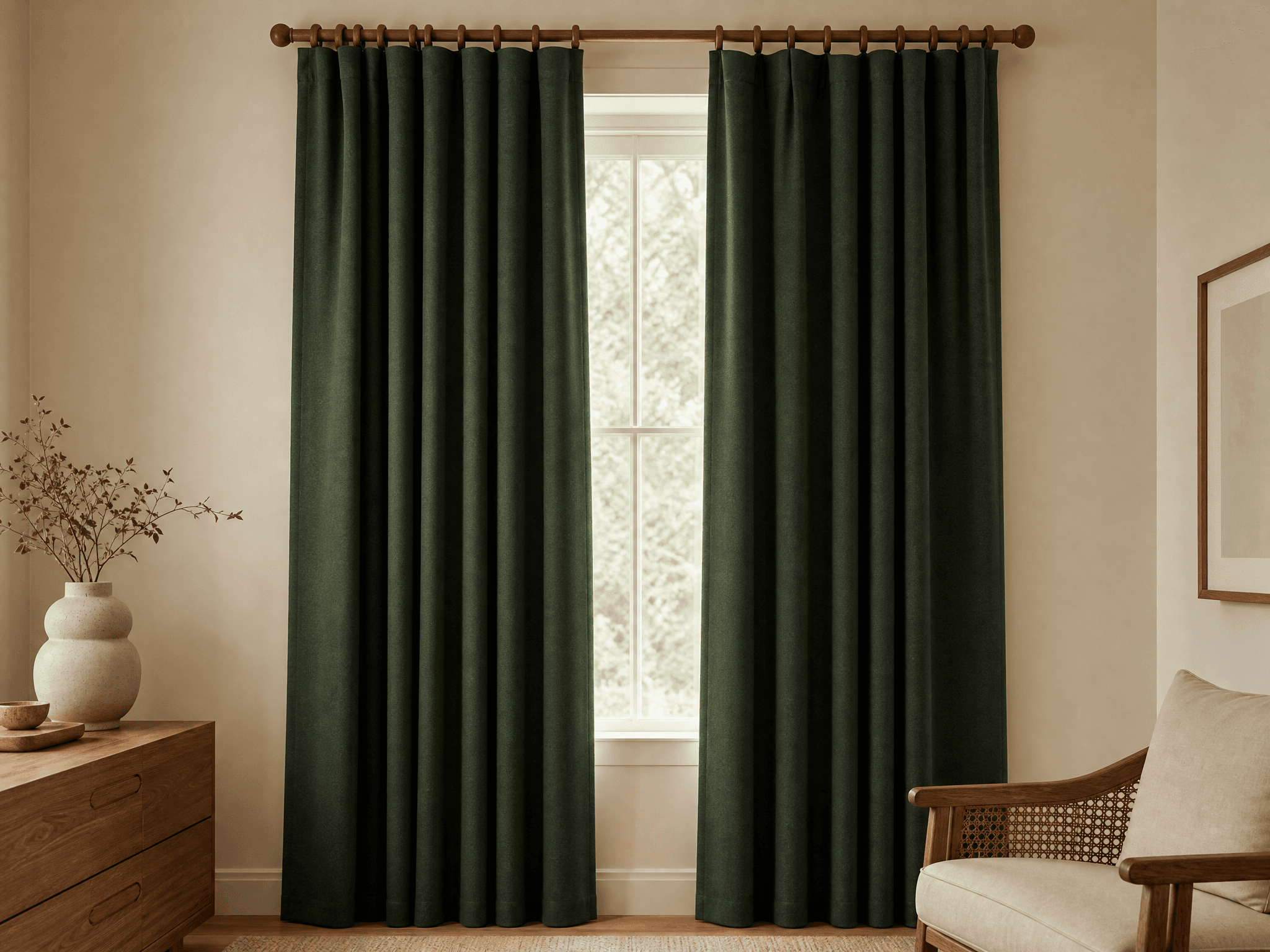 Thermal Curtain Duo — 2 x thermal blackout curtains, Curtain rings